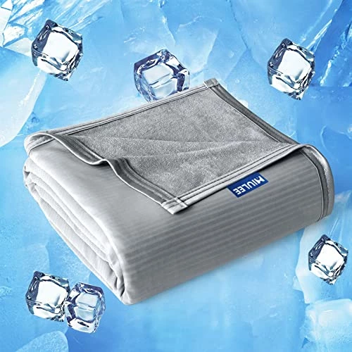 MIULEE Cooling Blanket Lightweight Breathable Summer Blanket Absorbs Heat Keep Cool, Japanese Q-Max>0.43 Cooling Fiber, Bamboo Blankets For Hot Sleepers Night Sweats Twin/Full Size 60" X 80"(Grey) 3 MIULEE Cooling Blanket Lightweight Breathable Summer Blanket Absorbs Heat Keep Cool, Japanese Q-Max>0.43 Cooling Fiber, Bamboo Blankets For Hot Sleepers Night Sweats Twin/Full Size 60" X 80"(Grey)