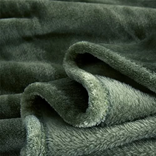 Ponvunory Flannel Fleece Plush Twin Size Bed Blanket(60"x80", Olive Green) - Super Soft Warm Lightweight Microfiber Blanket For Chair, Sofa, Couch, Bed, Camping, Travel 6 Ponvunory Flannel Fleece Plush Twin Size Bed Blanket(60"x80", Olive Green) - Super Soft Warm Lightweight Microfiber Blanket For Chair, Sofa, Couch, Bed, Camping, Travel - Image 4