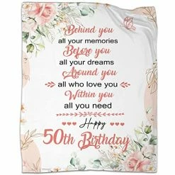 KOLVIIV 50th Birthday Gifts For Women 50th Blanket For Women Mom Female Teacher All Season 50 X 60 Inch