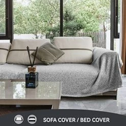 KAWAHOME Knit Blanket King Size For Bed Summer Lightweight Jersey Soft Breathable Comfortable Thin Blanket 280GSM, 108"X90" (Grey And White) -Electric Blankets Sales 2022 51kcjCJP3wL