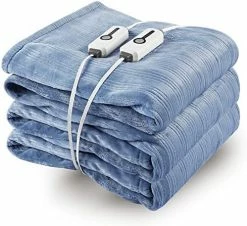YAKEE Electric Heated Blanket, 72" X 84" Large Full Size With 4 Heating Levels, 10H Auto Shut Off, Soft Fleece Warm Heated Blanket, Fast-Heating & Machine Washable - Blue -Electric Blankets Sales 2022 51keySW28iL. AC