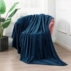 ONME Fleece Blanket, Full/Queen Size Blanket - Soft Lightweight Microfiber Cool Blanket For Sofa, Couch, Bed, Camping, Travel, 90"x90" Dark Blue -Electric Blankets Sales 2022 51kjiu8EE1L