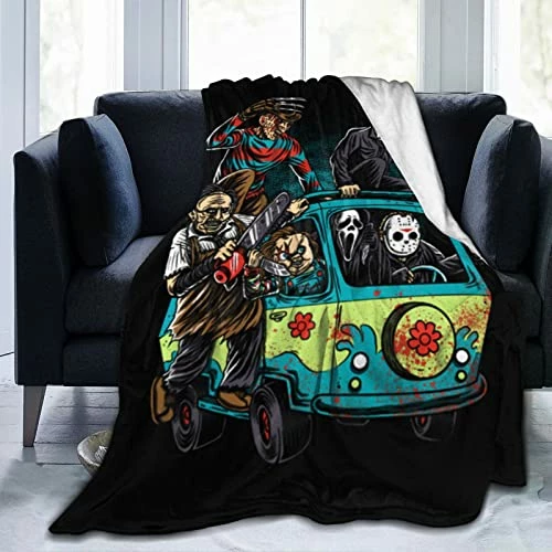 Juben Halloween Horror Movie Flannel Blanket Lightweight Cozy Air Conditioning Blanket Microfiber Soft Blankets Anti-Static Fuzzy Soft For Bed Couch Chair Living Room 50"X40" Horror-2 3 Juben Halloween Horror Movie Flannel Blanket Lightweight Cozy Air Conditioning Blanket Microfiber Soft Blankets Anti-Static Fuzzy Soft For Bed Couch Chair Living Room 50"X40" Horror-2