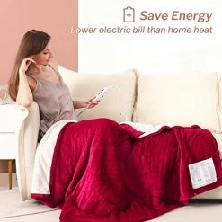 CORIWELL Heated Blanket Electric Throw - 50" X 60" Full Body Size Heating Blanket - 5 Heating Setting Soft Flannel Electric Blanket With 3 Hours Auto Shut Off, Machine Washable(Rose Red ) 19 CORIWELL Heated Blanket Electric Throw - 50" X 60" Full Body Size Heating Blanket - 5 Heating Setting Soft Flannel Electric Blanket With 3 Hours Auto Shut Off, Machine Washable(Rose Red ) -Electric Blankets Sales 2022 51kq7rYmOiL