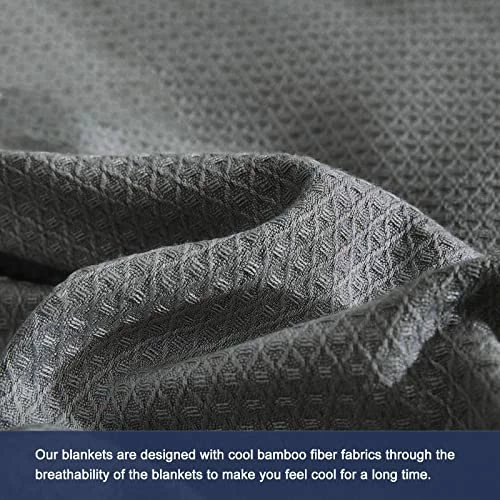 DANGTOP Cooling Blankets, 100% Bamboo Blanket For All-Season, Cooling Blankets Absorbs Body Heat To Keep Cool On Warm Night, Ultra-Cool Lightweight Blanket For Bed (79x91 Inches, Dark Grey) 4 DANGTOP Cooling Blankets, 100% Bamboo Blanket For All-Season, Cooling Blankets Absorbs Body Heat To Keep Cool On Warm Night, Ultra-Cool Lightweight Blanket For Bed (79x91 Inches, Dark Grey) - Image 2
