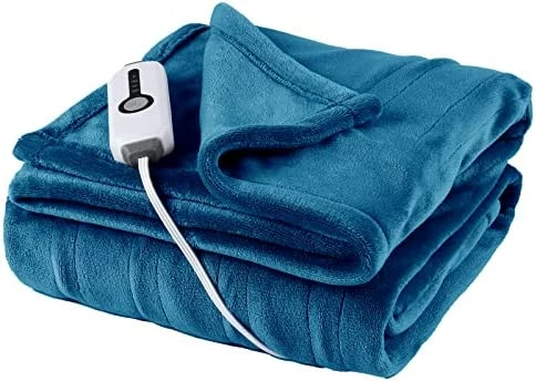 SUNNY HEAT Electric Blanket 62 X 84 Inches Heated Reversible Flannel Blanket Twin Size With 10 Hours Auto Off & 4 Temperature Levels Fast Heating And ETL Certification, Home Office Use & Machine Washable, Teal 11 SUNNY HEAT Electric Blanket 62 X 84 Inches Heated Reversible Flannel Blanket Twin Size With 10 Hours Auto Off & 4 Temperature Levels Fast Heating And ETL Certification, Home Office Use & Machine Washable, Teal - Image 9