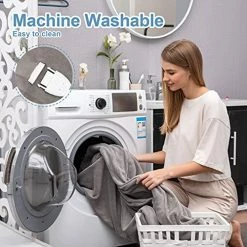 HNABAIC Heated Electric Blanket Queen Size, Flannel Fleece 1-10 Hours Auto-Off 10 Heating Levels (Gray, Queen Size 84" X 90" Dual Conntroller) Grey 12 HNABAIC Heated Electric Blanket Queen Size, Flannel Fleece 1-10 Hours Auto-Off 10 Heating Levels (Gray, Queen Size 84" X 90" Dual Conntroller) Grey -Electric Blankets Sales 2022 51l78M68M7S