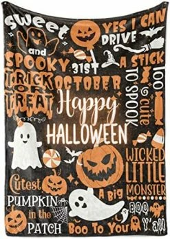 InnoBeta Halloween Decorations Gifts For Kids Women Teens Adults, Bed Flannel Fleece Blankets (50"x 65"), Funny Gifts For Halloween Lovers Or Party's Hostess, Halloween Party Supplies - Happy Halloween 14 InnoBeta Halloween Decorations Gifts For Kids Women Teens Adults, Bed Flannel Fleece Blankets (50"x 65"), Funny Gifts For Halloween Lovers Or Party's Hostess, Halloween Party Supplies - Happy Halloween -Electric Blankets Sales 2022 51leVHr KSL. AC