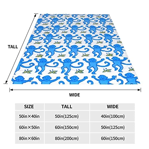 OUYTXBS Blue Monkeys Lightweight And Comfortable Ultra-Soft Warm Micro Fleece Bed Couch Living Room Blanket (50"x40") 4 OUYTXBS Blue Monkeys Lightweight And Comfortable Ultra-Soft Warm Micro Fleece Bed Couch Living Room Blanket (50"x40") - Image 2