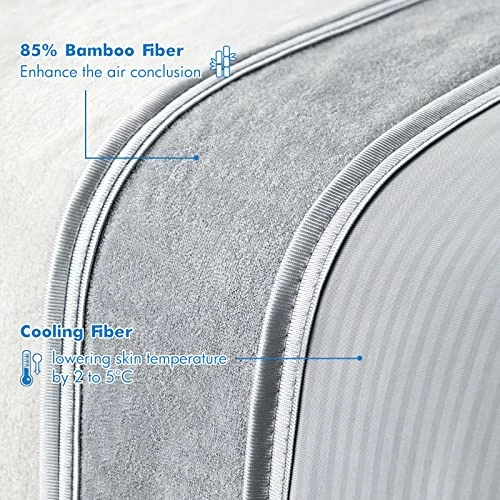 MIULEE Cooling Blanket Lightweight Breathable Summer Blanket Absorbs Heat Keep Cool, Japanese Q-Max>0.43 Cooling Fiber, Bamboo Blankets For Hot Sleepers Night Sweats Twin/Full Size 60" X 80"(Grey) 5 MIULEE Cooling Blanket Lightweight Breathable Summer Blanket Absorbs Heat Keep Cool, Japanese Q-Max>0.43 Cooling Fiber, Bamboo Blankets For Hot Sleepers Night Sweats Twin/Full Size 60" X 80"(Grey) - Image 3