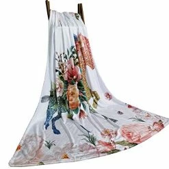 Curbblan 58 X 80 Inch Lovely Flowers Unicorn Pattern Bed Super Soft Blanket Light Blanket Travel Camping All Seasons Color2