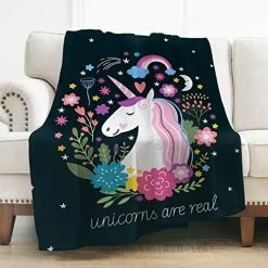 Levens Unicorn Blanket Soft Blanket For Bed Couch Sofa Lightweight Travelling Camping Throw For Kids Adults 50"x60" -Electric Blankets Sales 2022 51nKbdai3SL. AC