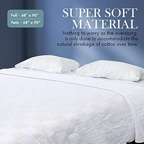 Elaine Karen Deluxe Poly Cotton Thermal Blanket – Extra Soft And Breathable, Comfortable And Warm Blankets, All-Season Warmth Perfect And Stylish For Layering Any Bed Or Sofa – White – Twin Size 4 Elaine Karen Deluxe Poly Cotton Thermal Blanket – Extra Soft And Breathable, Comfortable And Warm Blankets, All-Season Warmth Perfect And Stylish For Layering Any Bed Or Sofa – White – Twin Size - Image 2