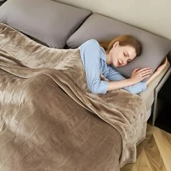BESTCHIC Electric Heated Blanket Queen Size 84" X 90", Fast Heating Blanket 100% Polyester Soft Flannel, 4 Heating Levels 10 Hours Auto-Off, ETL Certified Dual Controllers, Machine Washable (Grey) Gray-flannel & Sherpa -Electric Blankets Sales 2022 51nasZdp JL. AC