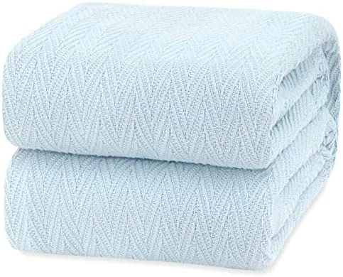 White Classic Luxury 100% Cotton Blankets King Size Bed - 410GSM Lightweight Waffle Summer Blanket - Breathable All Seasons Queen 108x90 - White 8 White Classic Luxury 100% Cotton Blankets King Size Bed - 410GSM Lightweight Waffle Summer Blanket - Breathable All Seasons Queen 108x90 - White - Image 6