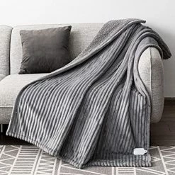 Uttermara Electric Blanket Twin Size 62x84 Inches - Soft Warm Sherpa Heated Blanket, 10 Heating Levels Fast Heating Blanket With 12hrs Auto-Off Timer, Ribbed Fleece Full Body Warming Blanket, Grey 18 Uttermara Electric Blanket Twin Size 62x84 Inches - Soft Warm Sherpa Heated Blanket, 10 Heating Levels Fast Heating Blanket With 12hrs Auto-Off Timer, Ribbed Fleece Full Body Warming Blanket, Grey -Electric Blankets Sales 2022 51o8JAtxuhL. AC