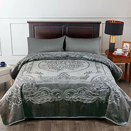 JML Fleece Blanket King Size, Heavy Korean Mink Blanket 85 X 95 Inches- 9 Lbs, Single Ply, Soft And Warm, Thick Raschel Printed Mink Blanket For Autumn,Winter,Bed,Home,Gifts, Grey Solid Color Printed - Teal 4 JML Fleece Blanket King Size, Heavy Korean Mink Blanket 85 X 95 Inches- 9 Lbs, Single Ply, Soft And Warm, Thick Raschel Printed Mink Blanket For Autumn,Winter,Bed,Home,Gifts, Grey Solid Color Printed - Teal - Image 2