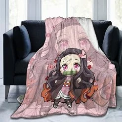 Diocdsdf Anime Blanket -Cute Pink Nezuko Blanket -50x40 Inches Nezuk-2