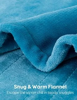 Topblan Electric Heated Blanket, Fast Heating Blanket 10 Heating Levels, Double-Layer Soft Flannel Heated Blanket Full Size For Bedroom Couch, Machine Washable, 72x84 Inches Blue