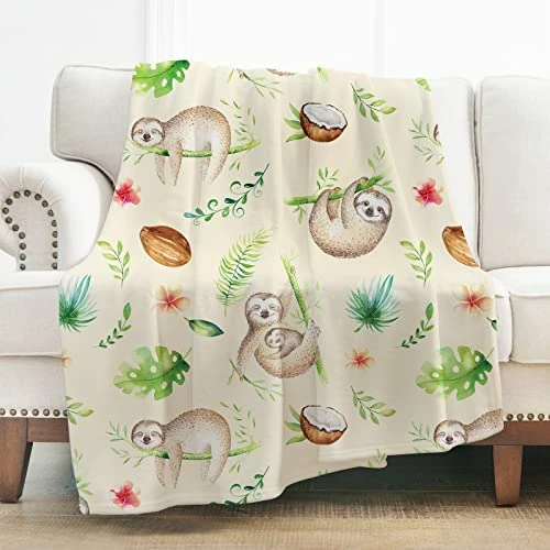 Levens Sloth Blanket Soft Blanket For Bed Couch Sofa Lightweight Travelling Camping Throw For Kids Adults 50"x60" Sloth9 4 Levens Sloth Blanket Soft Blanket For Bed Couch Sofa Lightweight Travelling Camping Throw For Kids Adults 50"x60" Sloth9 - Image 2