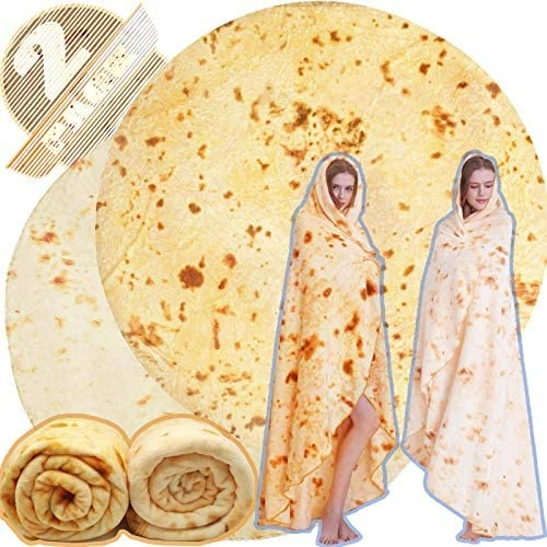 Innocedear Burritos Blanket,2 Pack Double Side Flannel Tortilla Blanket 71 Inches,Comfortable Soft Novelty Giant Taco Blanket,Funny Gag Gifts For Adults&Kids-Style 1 13 Innocedear Burritos Blanket,2 Pack Double Side Flannel Tortilla Blanket 71 Inches,Comfortable Soft Novelty Giant Taco Blanket,Funny Gag Gifts For Adults&Kids-Style 1 - Image 11