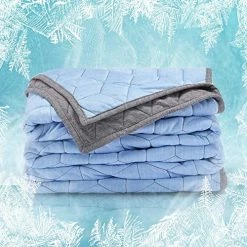 SLEEP ZONE Athletic Cooling Blanket Twin Size (60x80 Inches) For Hot Sleepers With Warm Jersey Cotton Side For Winter, Machine Washable Travel Camping Blanket (Blue+Grey) -Electric Blankets Sales 2022 51qKzNw5IL. AC 1