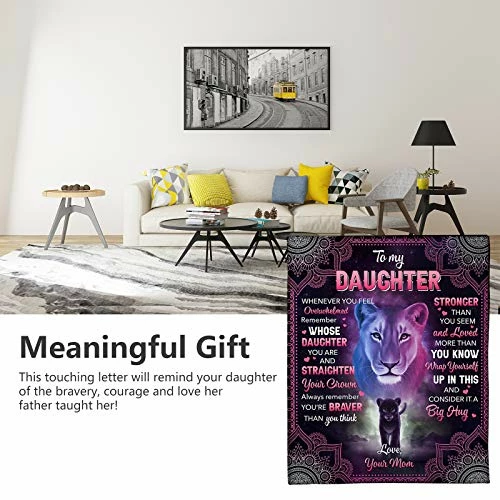 KOXHOX To My Daughter Blanket From Mom Fleece Blanket Letter Printed Quilts Air Mail Blanket Personalized Custom Gifts St Patrick's Day Present Mom's Love 50*60in 5 KOXHOX To My Daughter Blanket From Mom Fleece Blanket Letter Printed Quilts Air Mail Blanket Personalized Custom Gifts St Patrick's Day Present Mom's Love 50*60in - Image 3