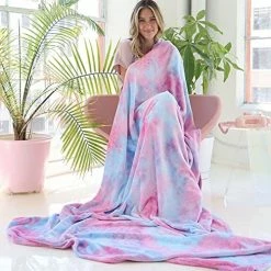 Ailemei Direct Rainbow Tie-Dye Colorful Queen To King Size Blanket, Soft Fuzzy Fleece Blankets, Cute Funny Decorative Flannel Bed Blankets, For Couch Sofa Livingroom, Warm Winter Blankets, Hot Pink Orange Rainbow -Electric Blankets Sales 2022 51rBbFWA5xL. AC
