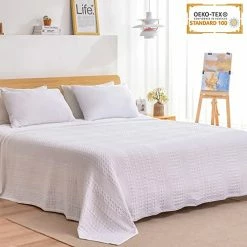 Chavish Cotton Blanket Queen Size, 90"x98" Luxury Soft Breathable Waffle Blanket Skin Friendly, Lightweight Waffle Wave Blanket For Couch Bed Sofa White Style1-white 10 Chavish Cotton Blanket Queen Size, 90"x98" Luxury Soft Breathable Waffle Blanket Skin Friendly, Lightweight Waffle Wave Blanket For Couch Bed Sofa White Style1-white -Electric Blankets Sales 2022 51rHSuFZB2L