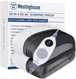 Westinghouse Electric Blanket Heated Blanket | 10 Heating Levels & 1 To 12 Hours Heating Time Settings | Flannel To Sherpa Reversible 62x84 Twin Size | Machine Washable, Charcoal -Electric Blankets Sales 2022 51rJOc11tpL. AC