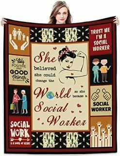 Joyloce Social Worker Practitioner Blanket Birthday Gift 60"x50" For Women - Lightweight Soft Warm Cozy Fuzzy Throws Blankets For Home Bedroom Sofa Couch Decor With Beautiful Print -Electric Blankets Sales 2022 51s8T0zg1BL. AC 1