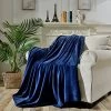 Grand Linen King Size Navy Blue Cozy-Flannel Thermal Blanket - Snuggle In These Super Warm Bed Blanket. Easy Care And Extra Soft Fabric