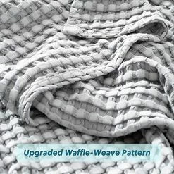Bedsure Waffle Cotton Blanket Twin - Grey Viscose From Bamboo Waffle Weave Blanket For Bed Twin Size, Soft Lightweight Blanket For All Season(66x90 Inches) -Electric Blankets Sales 2022 51snJojZeTS