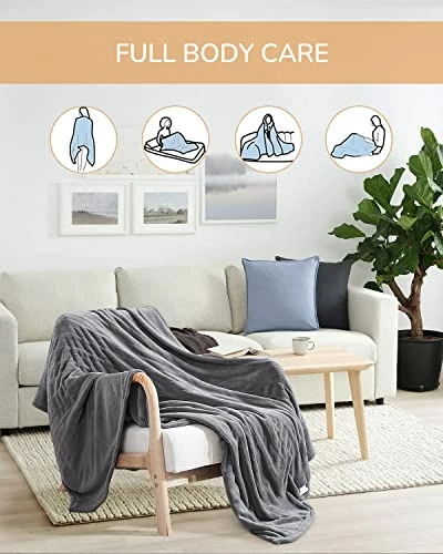 Heated Throw Blankets, ALLJOY Electric Blanket 50'' X 60'' With 6 Heating Levels & 8 Timer Settings Auto-Off, Super Cozy Flannel Fast Heating & Machine Washable Weighted Blanket For Home Use 3 Heated Throw Blankets, ALLJOY Electric Blanket 50'' X 60'' With 6 Heating Levels & 8 Timer Settings Auto-Off, Super Cozy Flannel Fast Heating & Machine Washable Weighted Blanket For Home Use