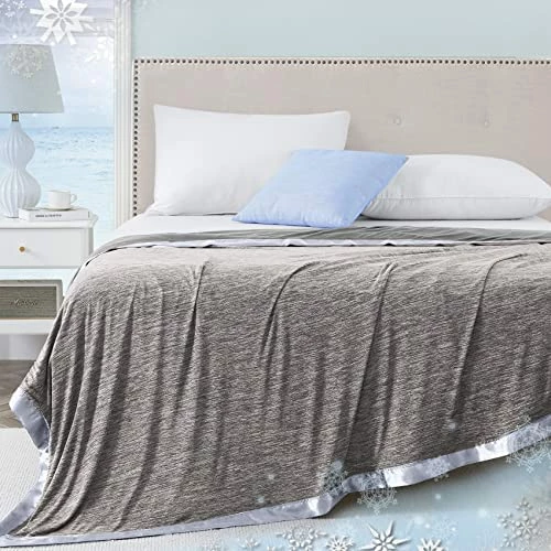 COMFLIVE 100% Bamboo Blanket For Hot Sleepers, Cooling Blanket Queen Size, Lightweight Summer Blanket,Double-Side And Satin Trim Blankets, Transfer Heat To Keep Cold On Warm Night (Cream, Queen) 14 COMFLIVE 100% Bamboo Blanket For Hot Sleepers, Cooling Blanket Queen Size, Lightweight Summer Blanket,Double-Side And Satin Trim Blankets, Transfer Heat To Keep Cold On Warm Night (Cream, Queen) - Image 12