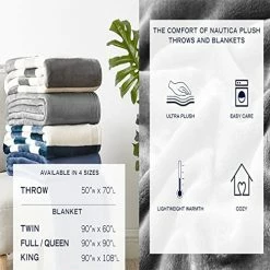 Nautica - USHSEE1106038 | Solid Collection | Silky Microfiber Ultra Soft And Cozy Plush Light-Weight Fleece Blanket, Easy Care Machine Washable, Full/Queen, Navy Gillbrooke -Electric Blankets Sales 2022 51tO8zIfZmL