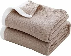 SE SOFTEXLY Cotton Muslin Blankets 4-Layer Blue Blankets For Bed Couch,Thermal Blanket For Adults Lightweight Soft Breathable Throw Blanket For All Season Gauze King Size Blanket(90"x 102",Light Blue) -Electric Blankets Sales 2022 51tmj0E4yaS. AC