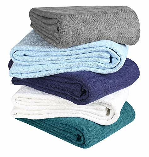 Glamburg 100% Cotton Bed Blanket, Breathable Bed Blanket Queen Size, Cotton Thermal Blankets Full - Queen Size, Perfect For Layering Any Bed For All Season - Charcoal Grey 6 Glamburg 100% Cotton Bed Blanket, Breathable Bed Blanket Queen Size, Cotton Thermal Blankets Full - Queen Size, Perfect For Layering Any Bed For All Season - Charcoal Grey - Image 4