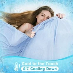 SOLEDI Cooling Blanket, Cooling Blanket For Hot Sleepers, 87" X 79" Cool Comforter, Throw Blanket With Cooling Fiber, Breathable, Hypo-Allergenic For Bed, Couch, Camping & Travel Blue 11 SOLEDI Cooling Blanket, Cooling Blanket For Hot Sleepers, 87" X 79" Cool Comforter, Throw Blanket With Cooling Fiber, Breathable, Hypo-Allergenic For Bed, Couch, Camping & Travel Blue -Electric Blankets Sales 2022 51ttz57D27L