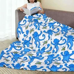 OUYTXBS Blue Monkeys Lightweight And Comfortable Ultra-Soft Warm Micro Fleece Bed Couch Living Room Blanket (50"x40") 14 OUYTXBS Blue Monkeys Lightweight And Comfortable Ultra-Soft Warm Micro Fleece Bed Couch Living Room Blanket (50"x40") -Electric Blankets Sales 2022 51twEPyBflL