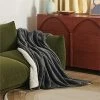 Baauye Sherpa Fleece Blanket (Queen Size 60"x80" Dark Grey) Plush Queen Fuzzy Super Soft Reversible Microfiber Flannel Blankets For Couch, Bed, Sofa Ultra Luxurious Warm And Cozy For All Seasons