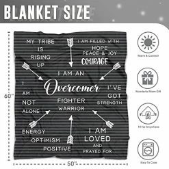 Vignul Inspirational Healing Blanket, Unique Sympathy Gifts, Comfort Gifts For Cancer Patients, Motivational Gifts For Mastectomy Patients (60x50, Black) -Electric Blankets Sales 2022 51uRHswswmL