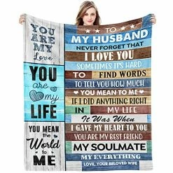 Carryeasy Anniversary Wedding Gifts For Husband Christmas Valentine Romantic Gifts From Wife To My Husband Blanket Birthday Gift For Men Soft Throws Blankets For Him Fathers Day Best Gifts Ideas 50 X 60 Inch