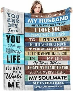 Carryeasy Anniversary Wedding Gifts For Husband Christmas Valentine Romantic Gifts From Wife To My Husband Blanket Birthday Gift For Men Soft Throws Blankets For Him Fathers Day Best Gifts Ideas 50 X 60 Inch -Electric Blankets Sales 2022 51uRfrxN4pL. AC