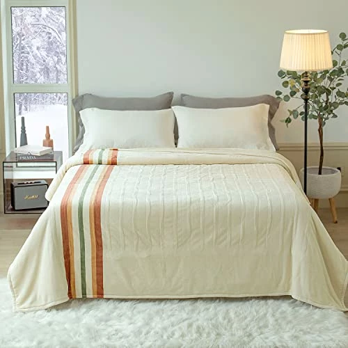 Jet's Home Heated Blanket Queen Size 84‘’X90‘’Soft Silky Plush Electric Blanket With 4 Heating Level & 10 Hour Auto Off Heating Blanket,ETL Certified Machine Washable Beige 8 Jet's Home Heated Blanket Queen Size 84‘’X90‘’Soft Silky Plush Electric Blanket With 4 Heating Level & 10 Hour Auto Off Heating Blanket,ETL Certified Machine Washable Beige - Image 6