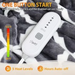 Homemate Heated Blanket Electric Throw,5 Heating Levels Fast Heating,4 Hours Auto Off, Soft Flannel Sherpa Heater Blanket Over-Heated Protection, ETL Certified,（Grey 50"x 60"） -Electric Blankets Sales 2022 51ueZQwQlVL