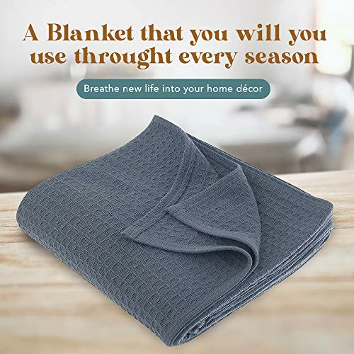 Jmr Usa Inc. JMR 100% Cotton Twin Blanket-Waffle Weave Hotel Throw Blankets Great For All Seasons Upgrade Your Home Decor With Hypoallergenic Soft Quilt For Bed, Couch & Sofa (Blue, Twin 66 X 90) 4 Jmr Usa Inc. JMR 100% Cotton Twin Blanket-Waffle Weave Hotel Throw Blankets Great For All Seasons Upgrade Your Home Decor With Hypoallergenic Soft Quilt For Bed, Couch & Sofa (Blue, Twin 66 X 90) - Image 2