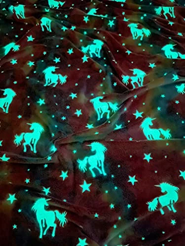 Giggly Kingdom Glow In The Dark Blanket, Large Size 60 X 80 Inches, Glows Bright, Premium Soft And Cozy Flannel Fleece, Perfect For Year-Round, Great Gift (Rainbow/Colorful Unicorn) 5 Giggly Kingdom Glow In The Dark Blanket, Large Size 60 X 80 Inches, Glows Bright, Premium Soft And Cozy Flannel Fleece, Perfect For Year-Round, Great Gift (Rainbow/Colorful Unicorn) - Image 3