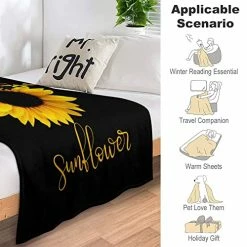 Sunflower Blanket Soft Warm Lightweight Flannel Fleece Blanket Sunflower Gifts Blankets For Women Men Adults 50"x40" Color 6 -Electric Blankets Sales 2022 51v6czW89yL