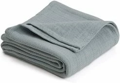 WESTPOINT HOME Vellux® 1B07229 Cotton Machine Washable Bed Sofa King Size Blanket, Light Gray Green -Electric Blankets Sales 2022 51vKzmixCfL. AC